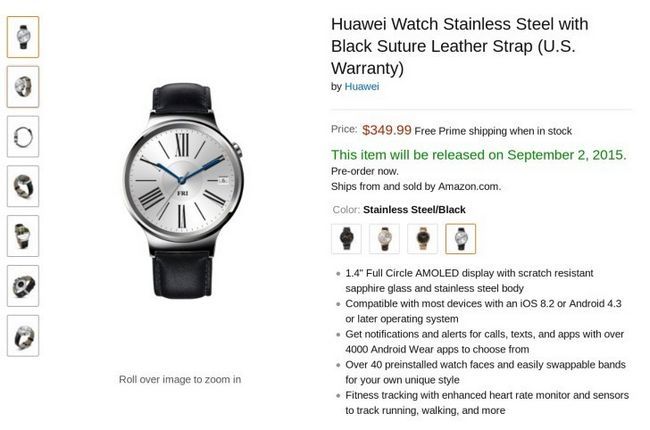 Fotografía - [Actualización: Declaración] Huawei reloj Pre-Order aparece en Amazon Con precios que van desde $ 350 a $ 800, fecha de lanzamiento que figuran como 02 de septiembre